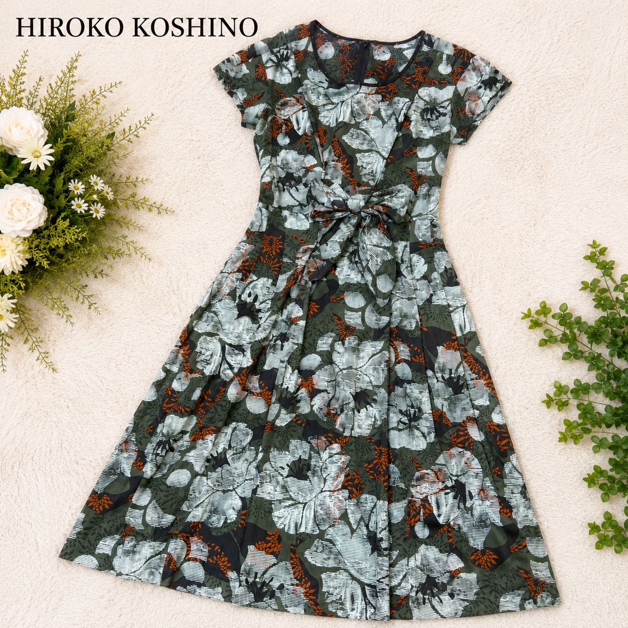 HIROKO KOSHINO ヒロココシノ 夏 花柄 ロングワンピース 38 M - メルカリ