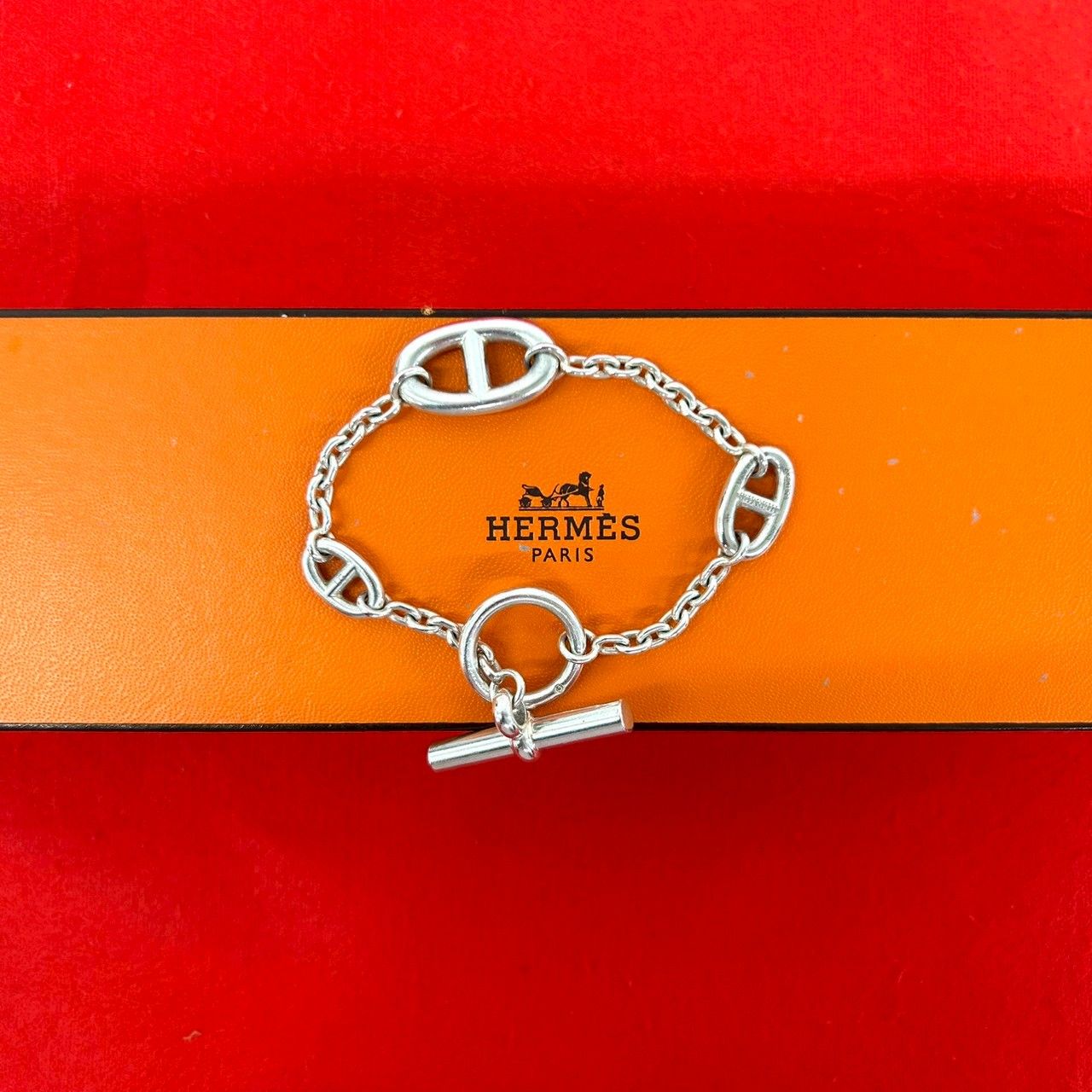 極 美品 保存箱付 HERMES エルメス ファランドール LG ブレスレット