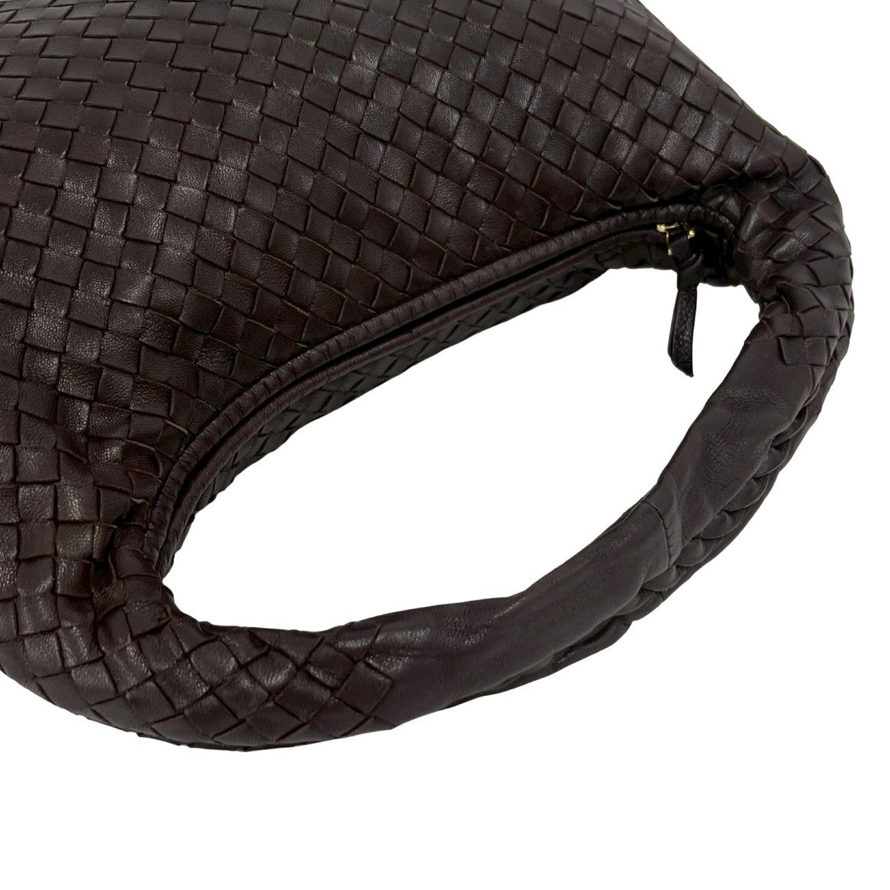 6296 美品 ボッテガヴェネタ イントレ ホーボー ワンショルダー ブラック 極 美品 BOTTEGA VENETA ボッテガヴェネタ ホーボー イントレチャート