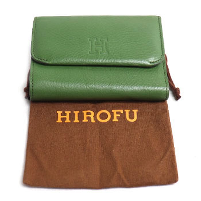 HIROFU ヒロフ プラティカ 三つ折り財布 グリーン レディース 中古