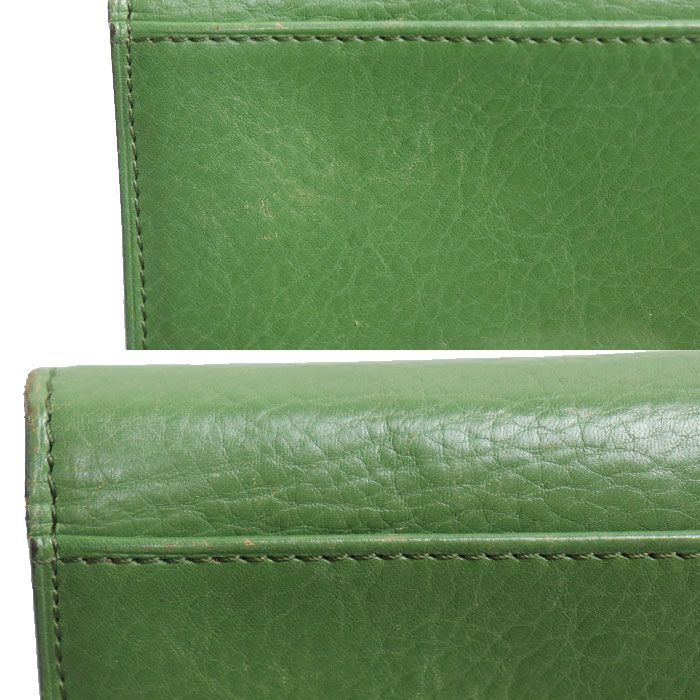 HIROFU ヒロフ プラティカ 三つ折り財布 グリーン レディース 中古
