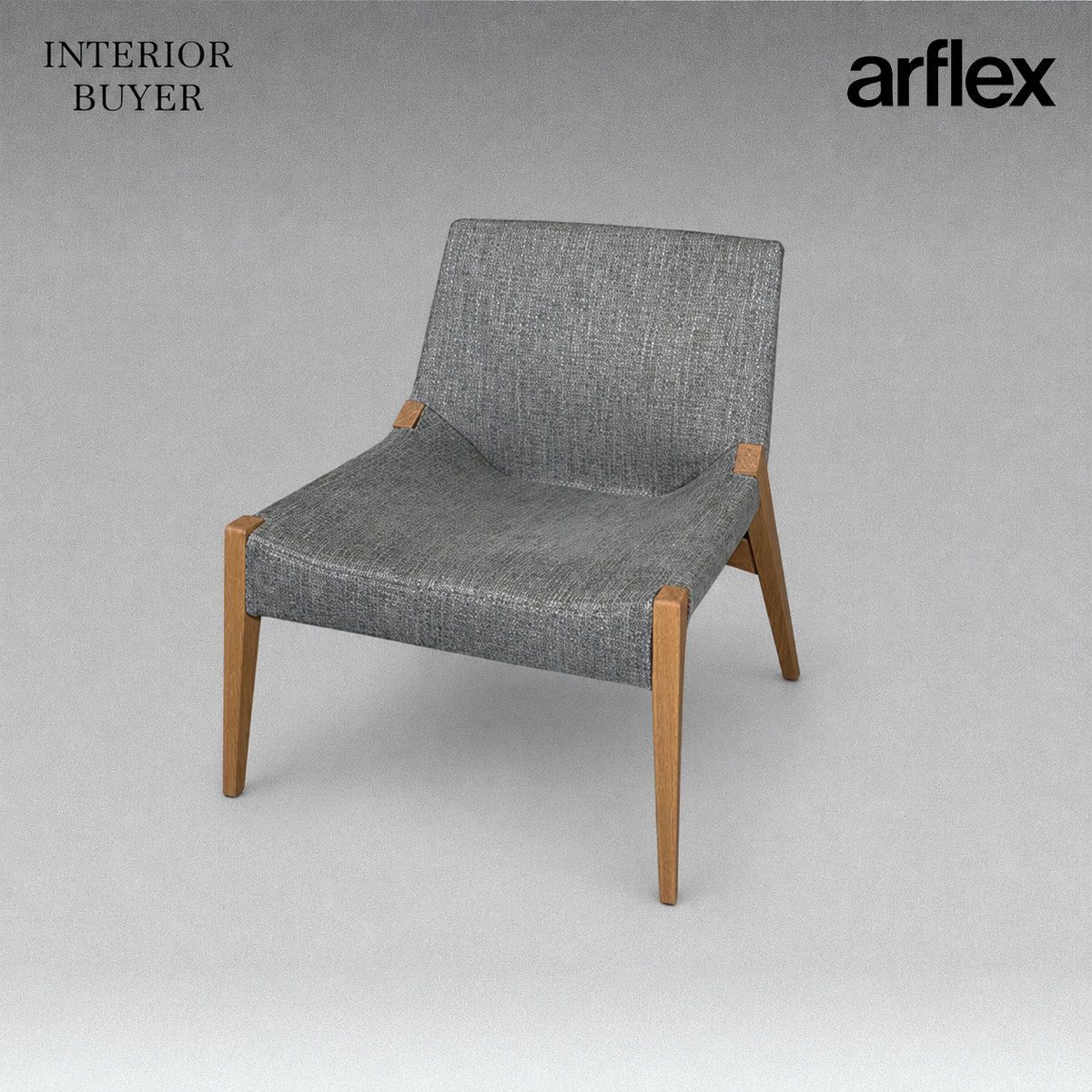 arflex アルフレックス PERCH パーチ ラウンジ チェア ローバック 1人掛け ソファ オーク材 ファブリック グレー C.O.D. 定価19万