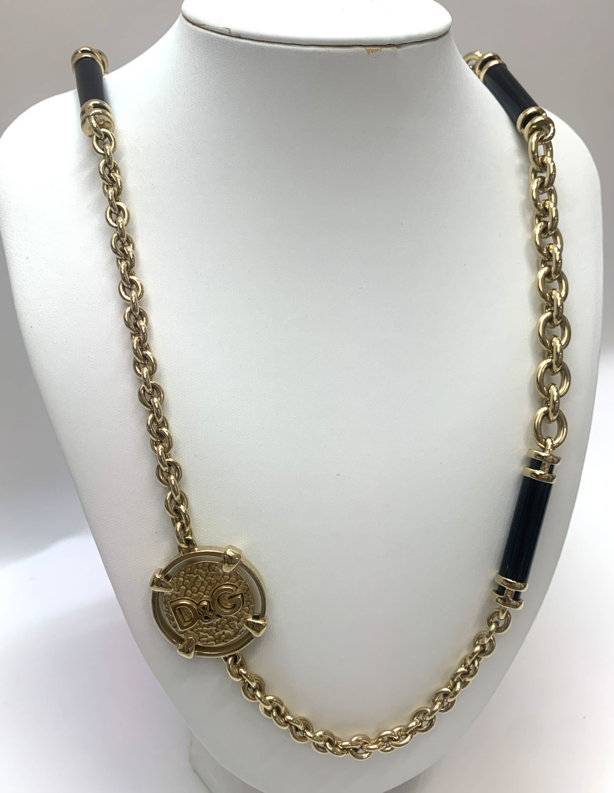 DOLCE&GABBANA ドルチェ＆ガッバーナ ドルガバ ビンテージ風 ロゴ チェーンネックレス ゴールド