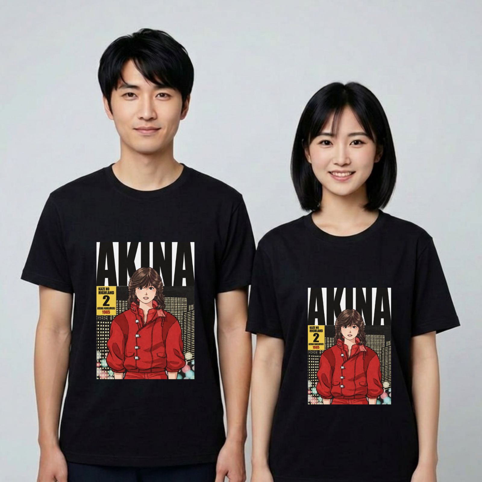 新品・即日発送可能】【男女兼用】中森明菜 Tシャツ アニメ風 AKINA