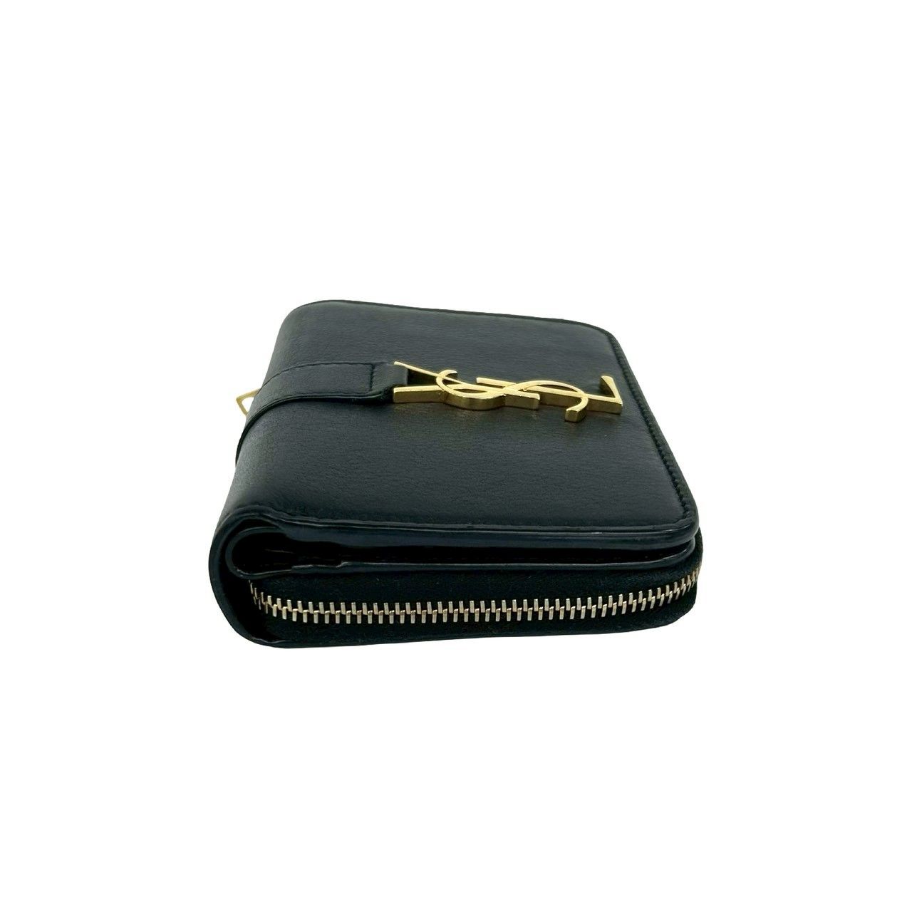 極 美品 SAINT LAURENT サンローラン YSL カサンドラ ロゴ レザー 本革