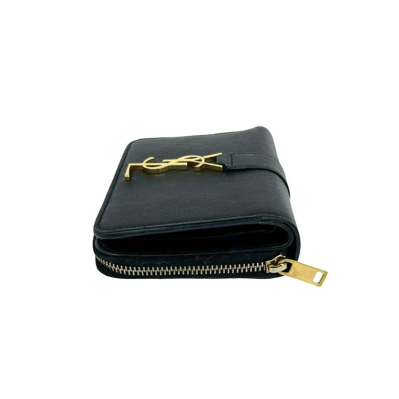 極 美品 SAINT LAURENT サンローラン YSL カサンドラ ロゴ レザー 本革