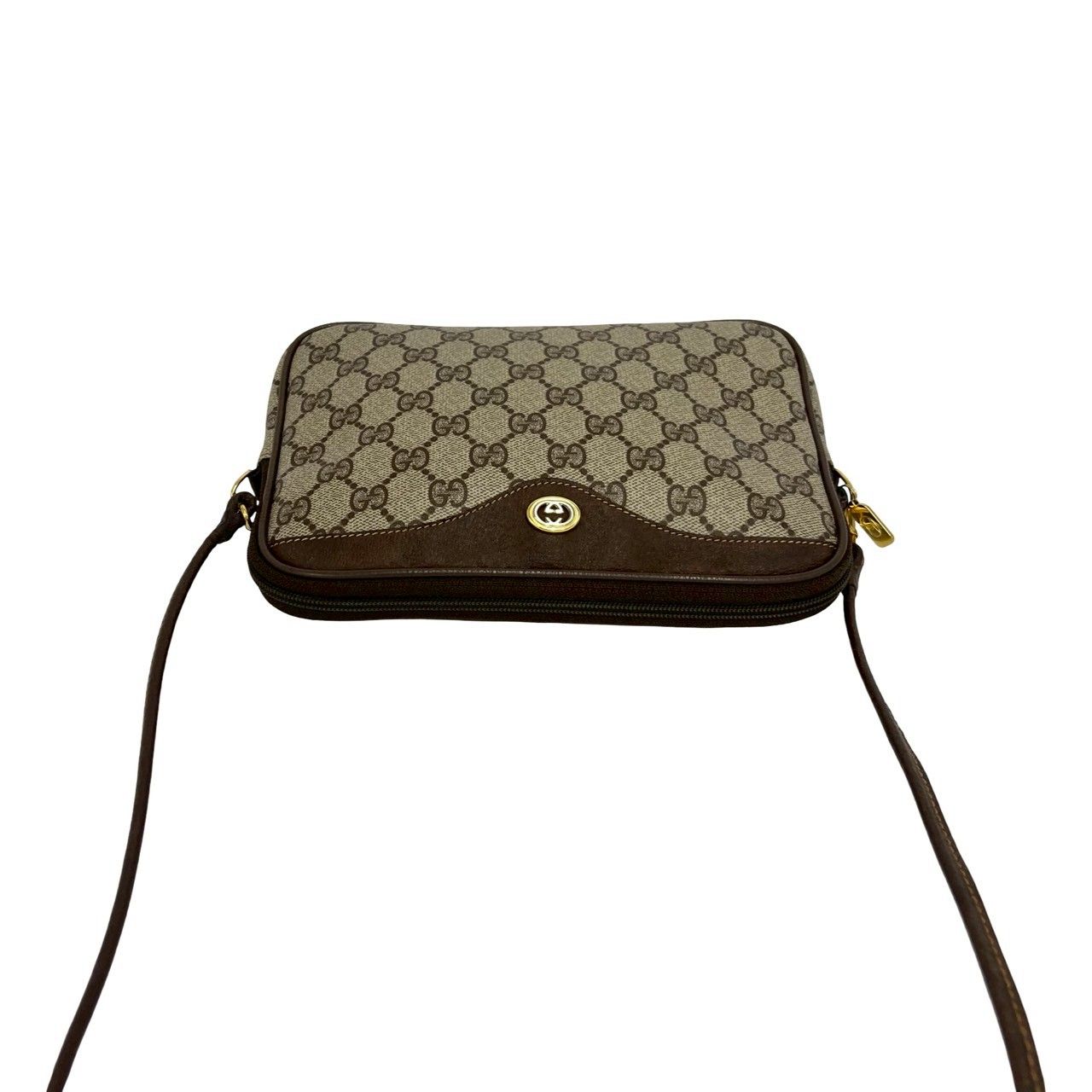 極 美品 希少品 GUCCI グッチ オールドグッチ GG ロゴ 柄 金具 レザー