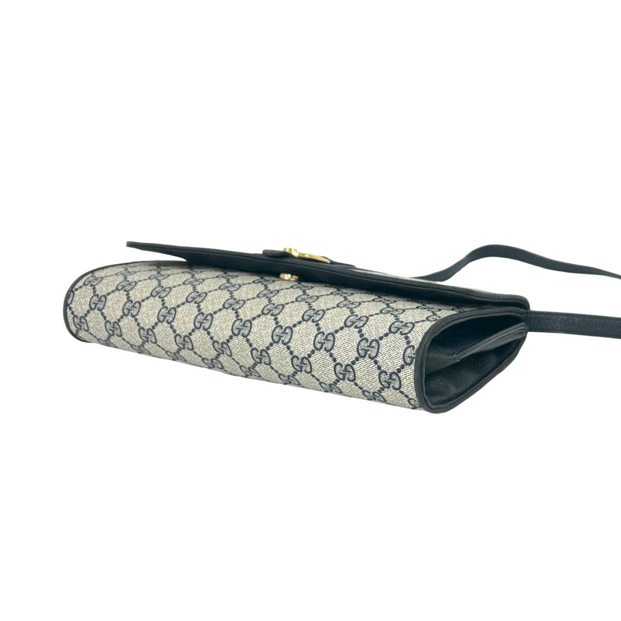 極 美品 GUCCI グッチ オールドグッチ GG ロゴ 柄 金具 レザー 本革