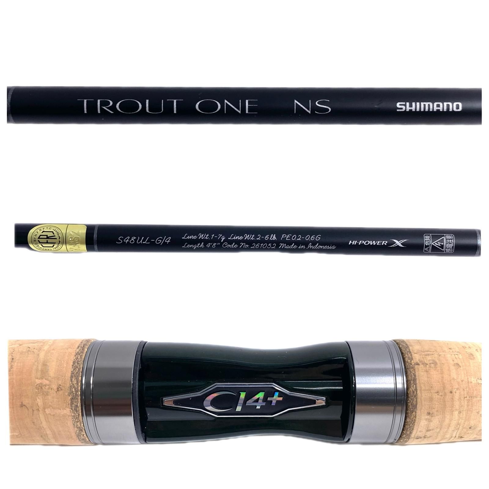 SHIMANO シマノ トラウトロッド 24 トラウトワン NS S48UL-G/4 程度A