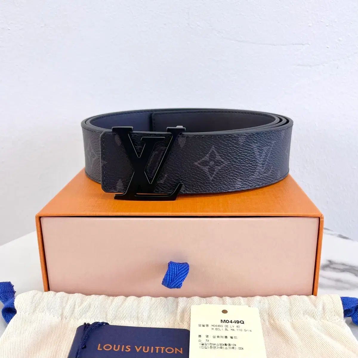 新品 ルイヴィトン LV ベルト マット ブラック
