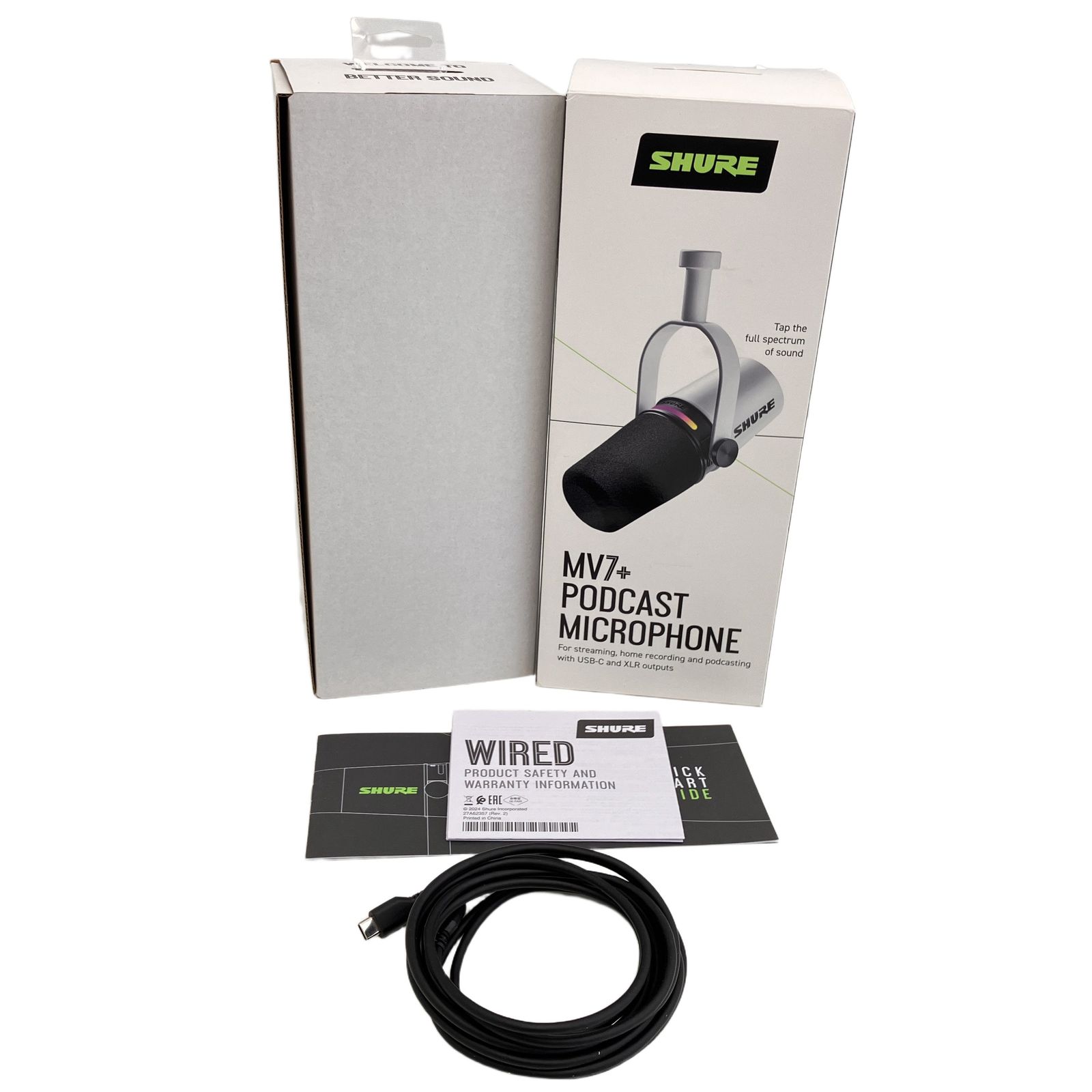 SHURE MV7+ ポッドキャストマイクロホン マイク 音響機器 中古