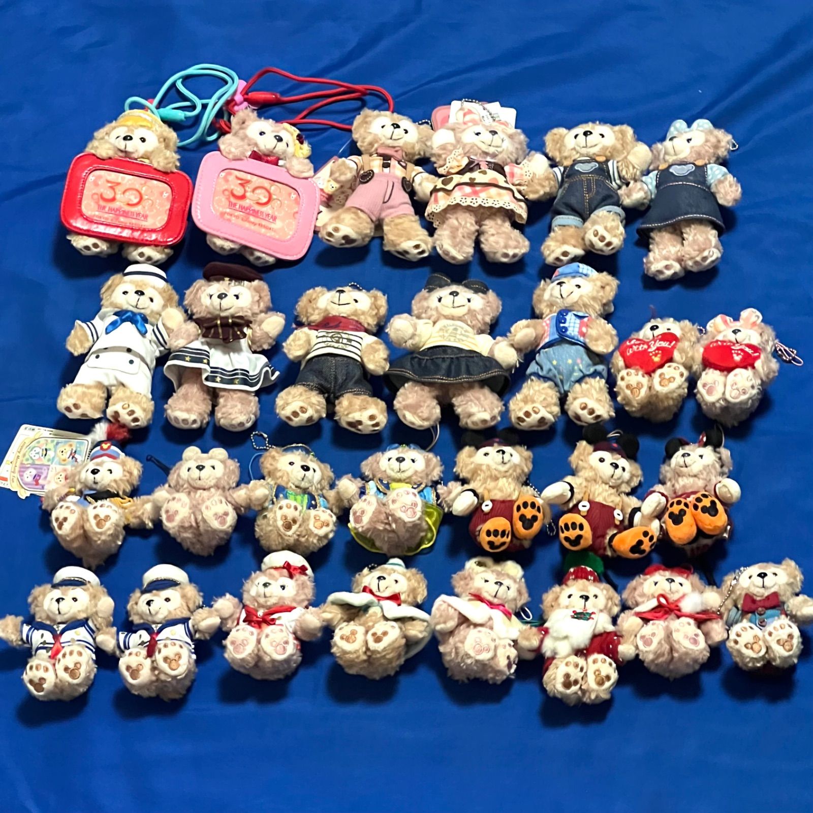 【現状品】ディズニー　ダッフィー＆フレンズ　ぬいぐるみバッジ　ぬいぐるみキーホルダー　パスケース　28点　まとめ売り　ダッフィー　シェリーメイ