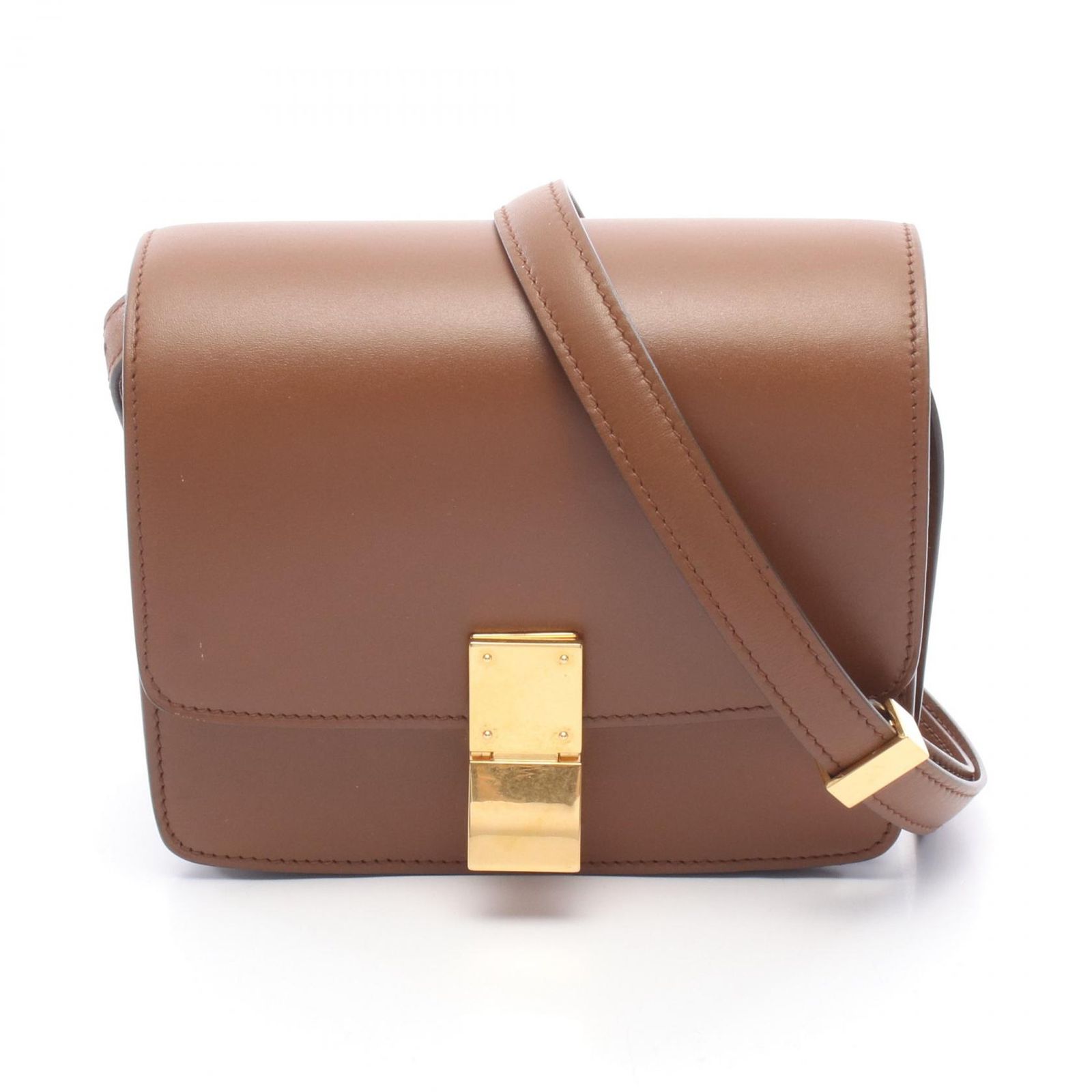 セリーヌ CELINE ショルダーバッグ クラシック ボックス スモール 189183 ブラウン レザー クラシックボックス スモール レディース Used A