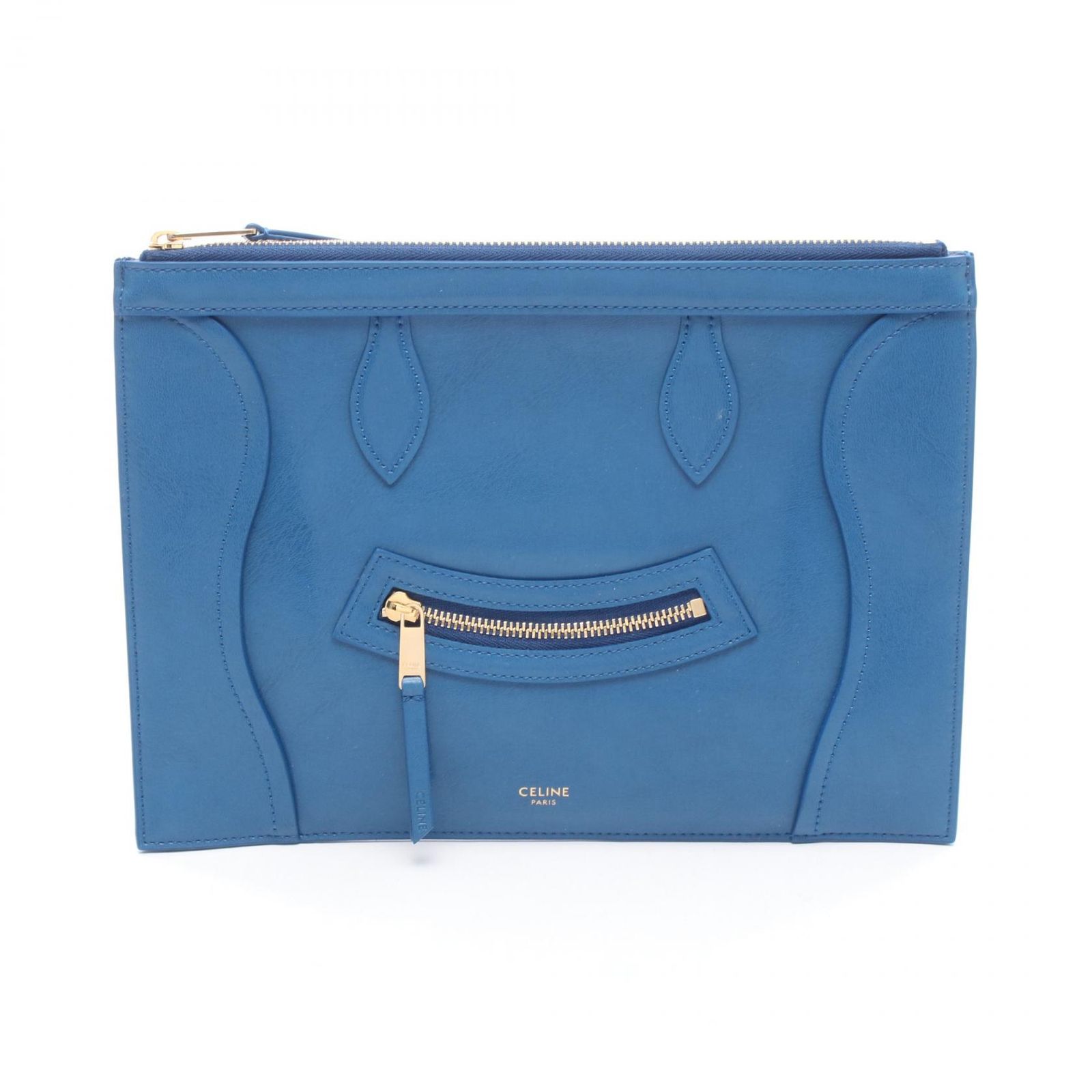 セリーヌ CELINE セカンドバッグ クラッチバッグ ミディアム ポーチ L100D2N92.07QH ウルトラブルー レザー ミディアム ポーチ レディース Used A