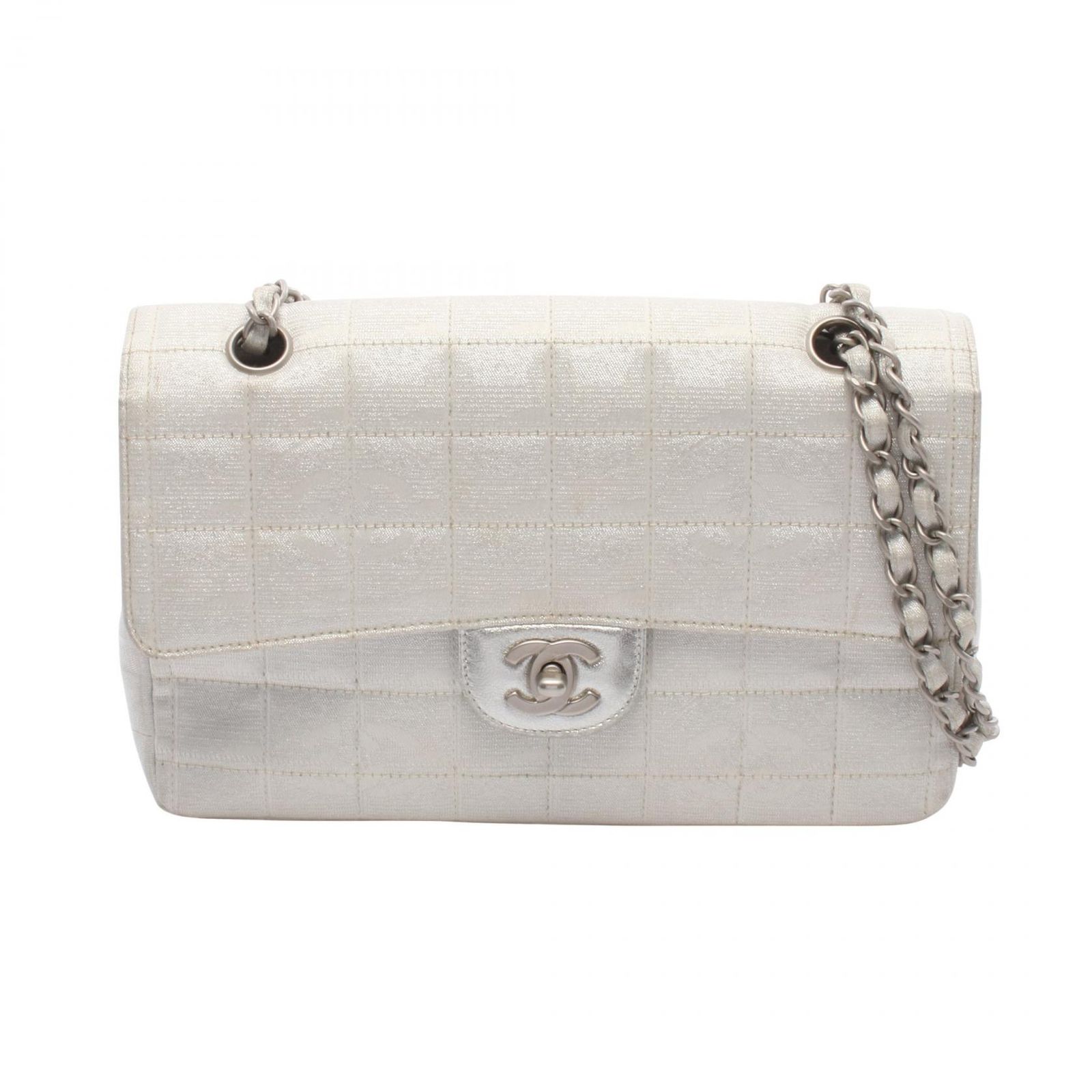 シャネル CHANEL ショルダーバッグ ニュートラベルライン シルバー レザー ニュートラベルライン チェーンショルダー レディース Used B