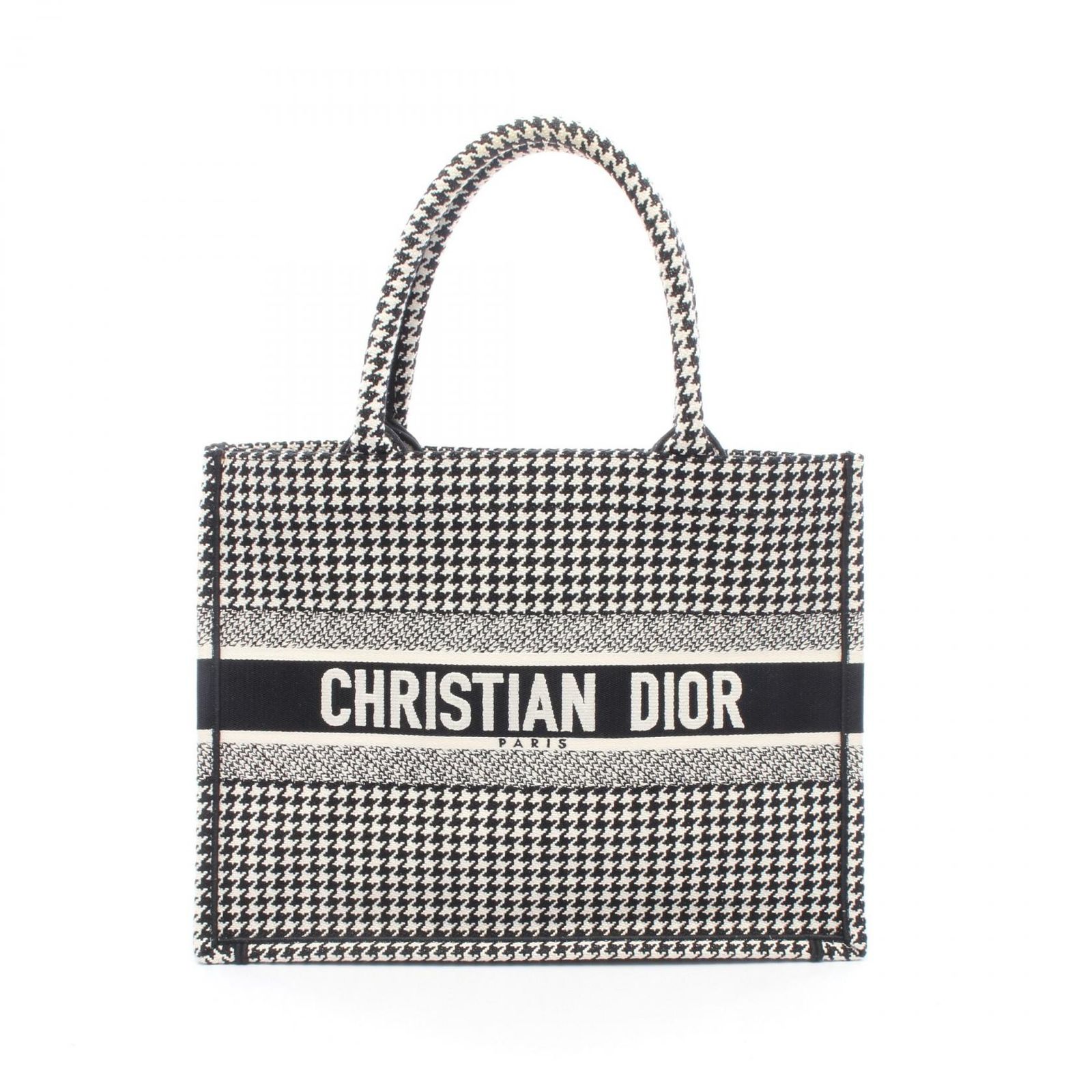 ディオール Dior トートバッグ BOOK TOTE ブックトート ミディアム ブラック/ホワイト キャンバス ブックトート ミディアム レディース Used A