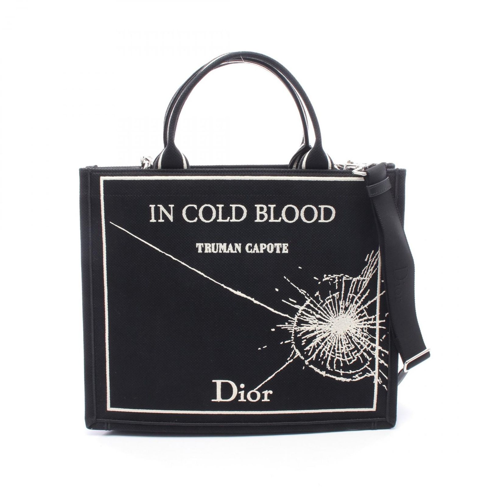 ディオール Dior トートバッグ BOOK TOTE ブックトート ミディアム 2WAY ブラック/ホワイト キャンバス ブックトート ミディアム レディース Used A