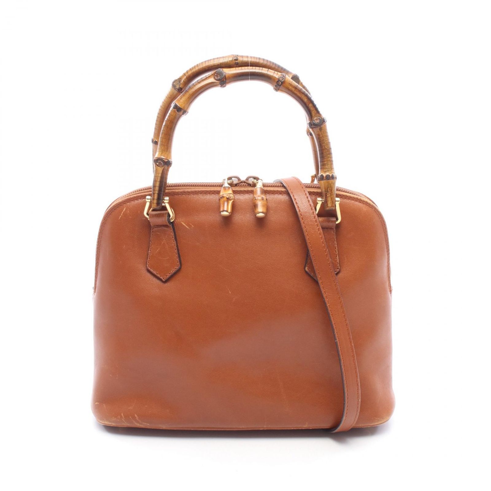 グッチ GUCCI ハンドバッグ バンブー 2WAY 000･2865･0290 ブラウン レザー バンブー ハンドバッグ レディース Used B