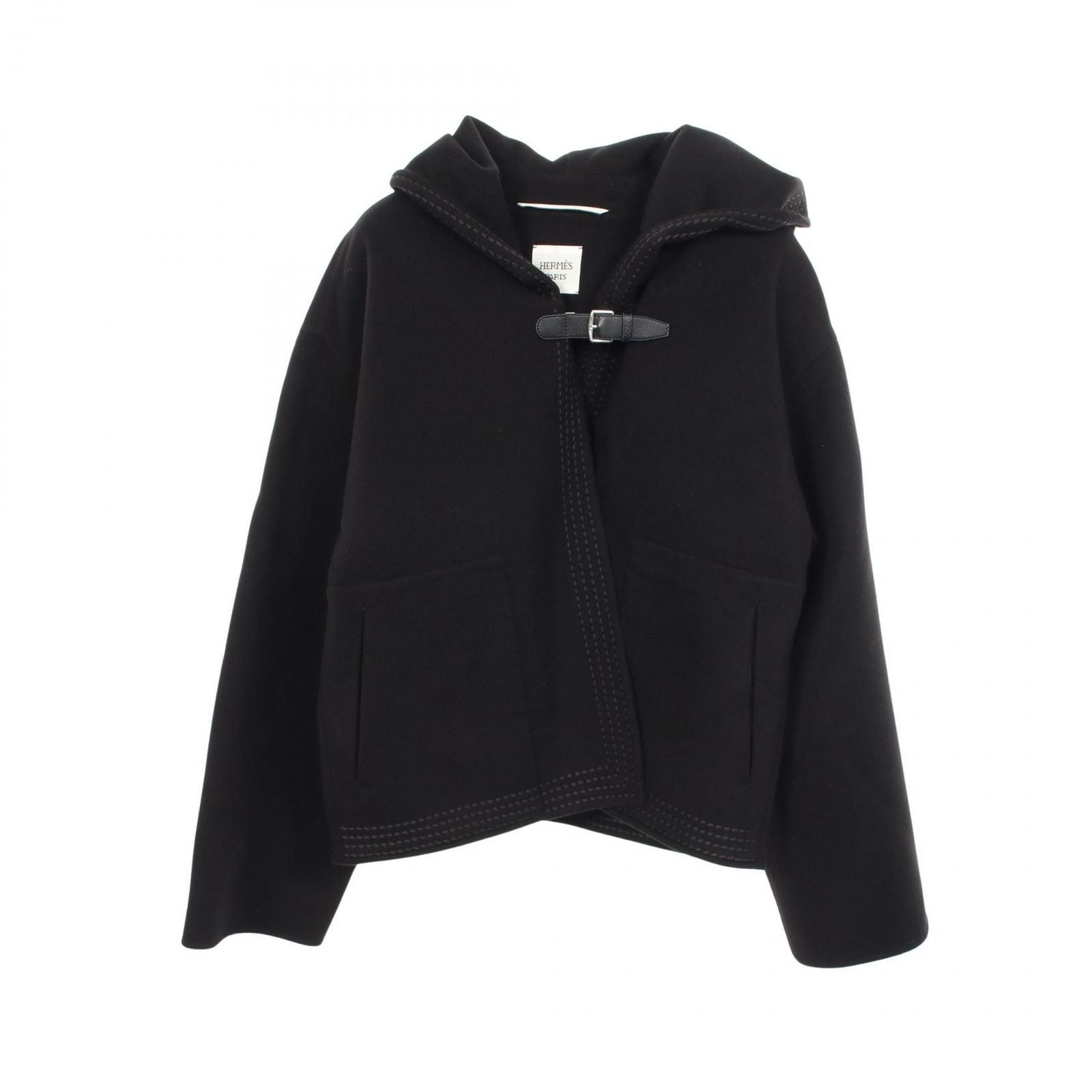 エルメス HERMES アルビオン Hパッサン フード付き 6E0121DA カシミヤ ジャケット レディース 未使用