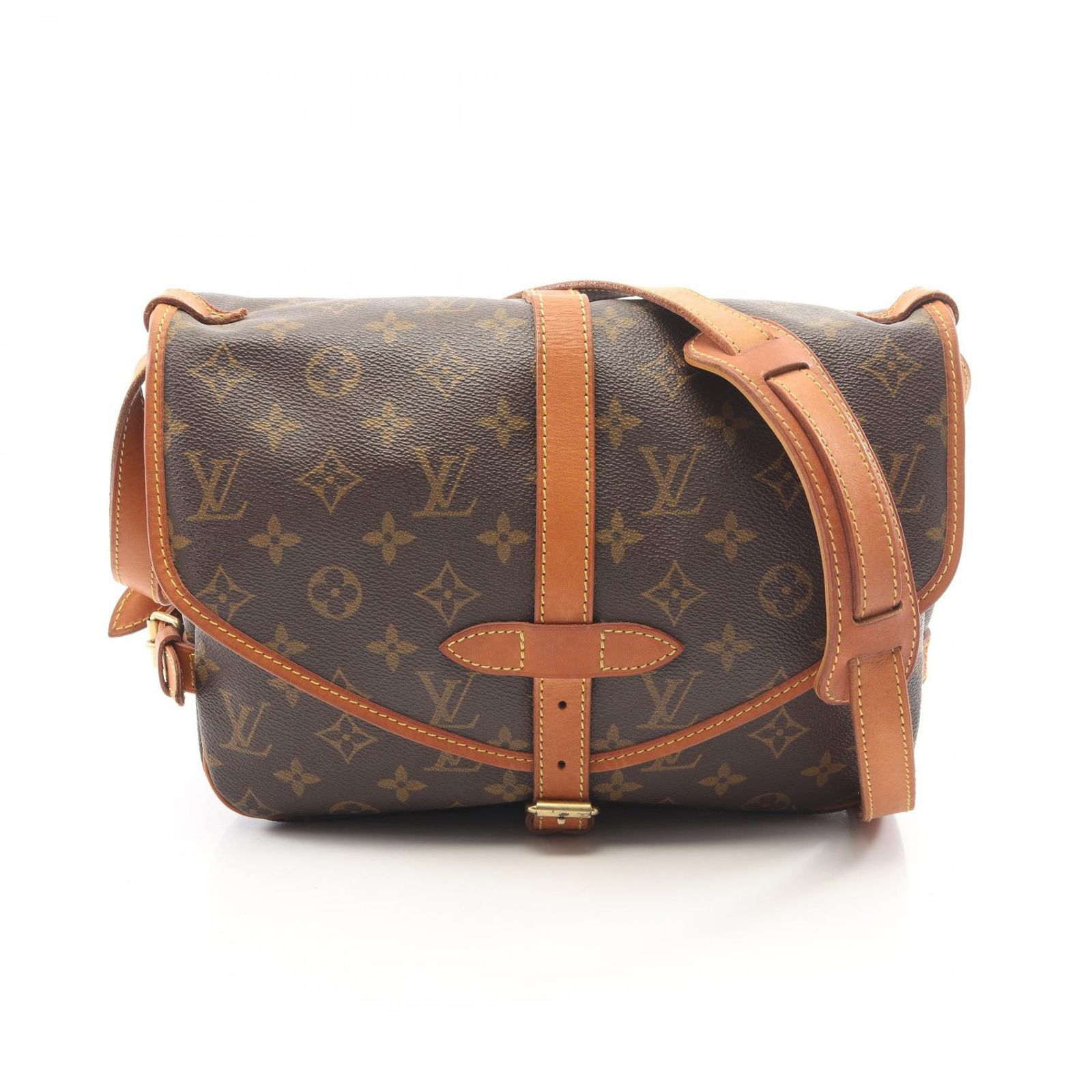 ルイ・ヴィトン LOUIS VUITTON ショルダーバッグ ソミュール30 M42256 PVCコーティングキャンバス レザー ソミュール30 レディース Used B