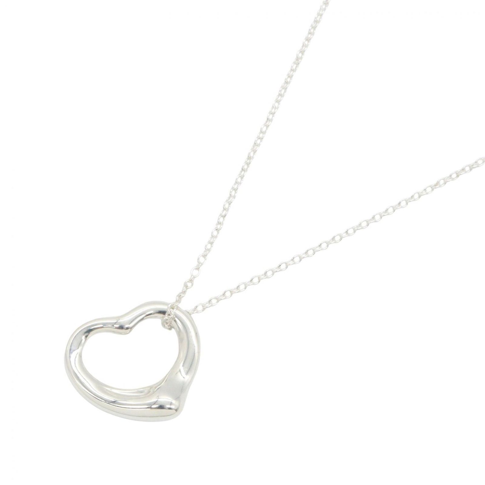 ティファニー TIFFANY＆CO ネックレス オープンハート ネックレス 首回42c、 シルバー925 オープンハート ネックレス レディース Used A