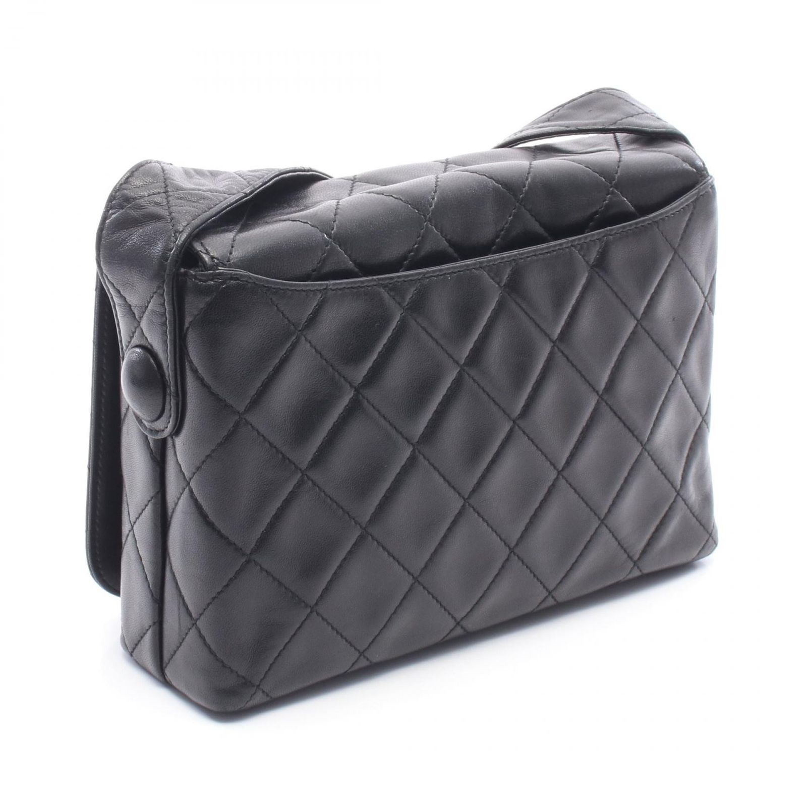 シャネル CHANEL ショルダーバッグ マトラッセ ブラック ラムスキン