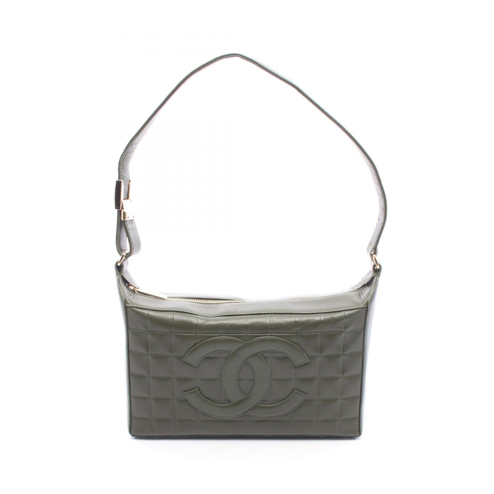 シャネル CHANEL ショルダーバッグ チョコバー モスグリーン ラムスキン（羊革） チョコバー ショルダーバッグ レディース Used B