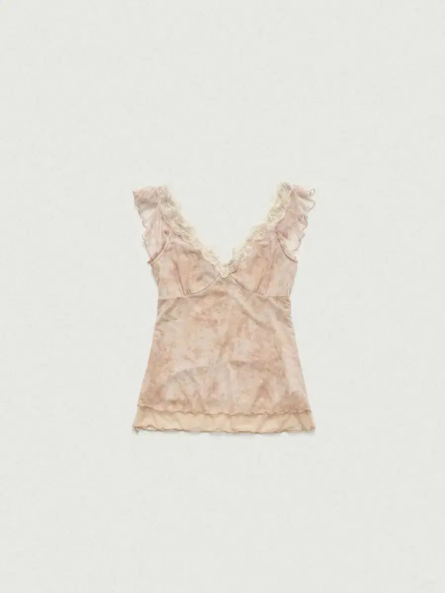 ザ・バーネット Sena Sheer Lace Sleeveless Top_Peach