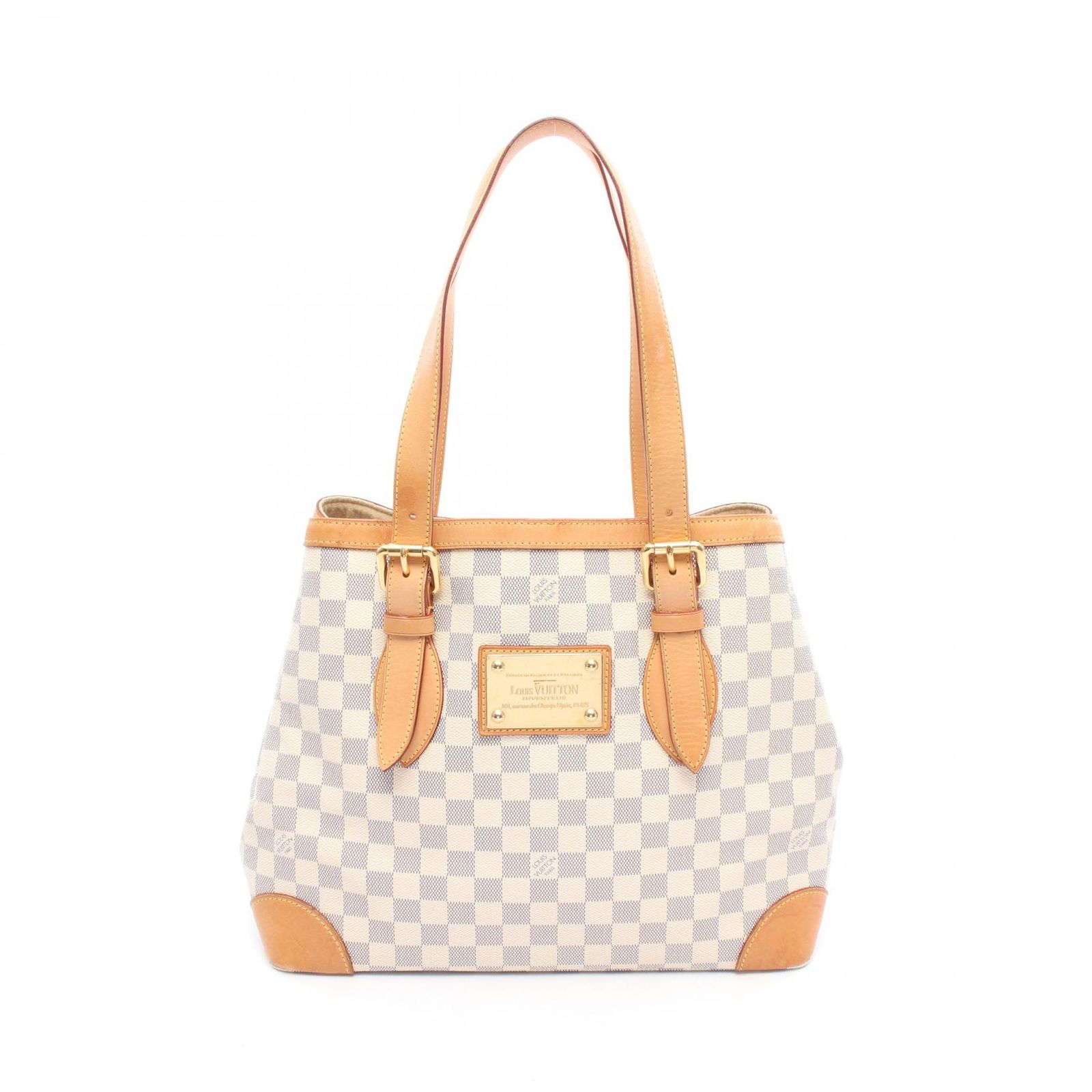 ルイ・ヴィトン LOUIS VUITTON トートバッグ ハムステッドMM ダミエアズール N51206 PVCコーティングキャンバス レザー ハムステッドMM レディース Used B