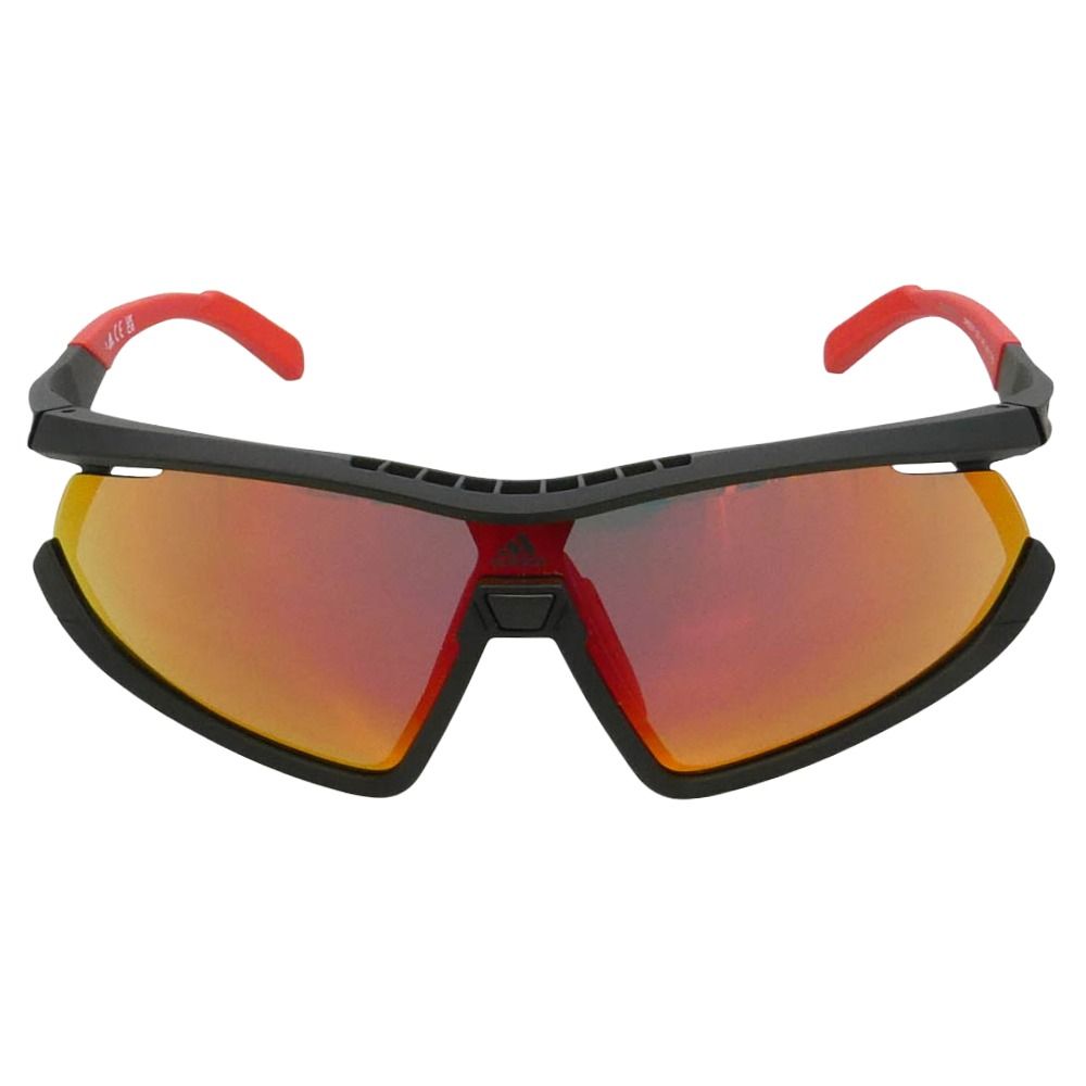 adidas アディダス SP0055-F 02U スポーツサングラス UVカット アジアンフィット 眼鏡 アイウェア ブラック系 レッド系 145 140 * 3 R0【新古品】【未使用】【中古】