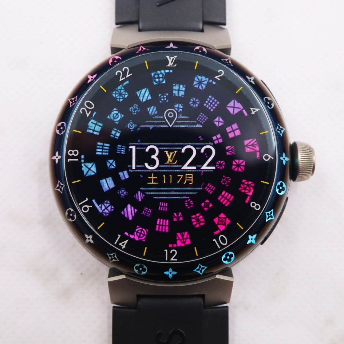 【動作保証＆付属品完備】N（新品）ルイヴィトン タンブールホライゾンV3 アップライト マットブラック 黒