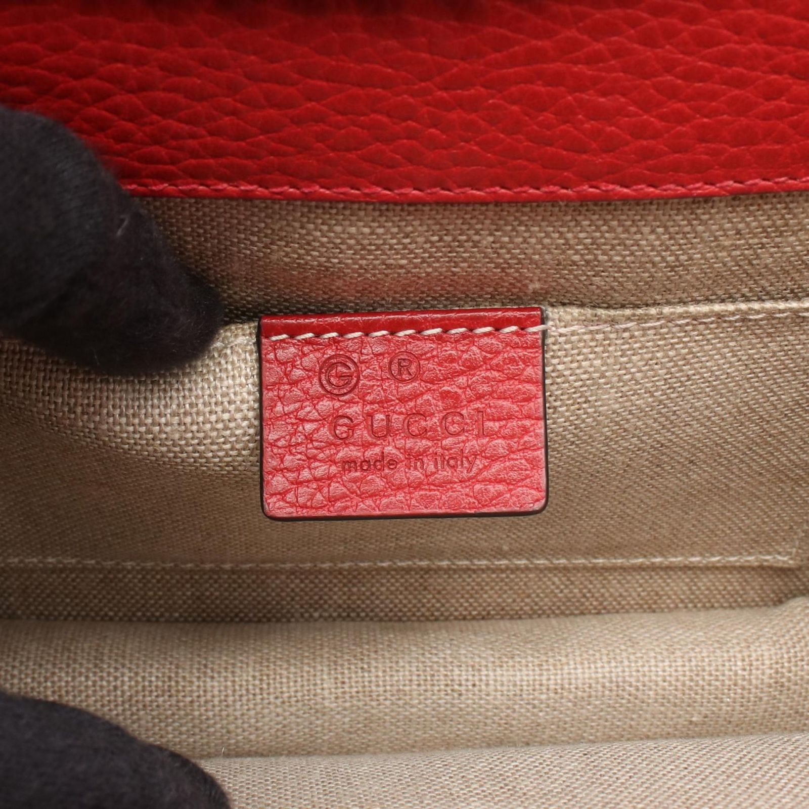 グッチ GUCCI ショルダーバッグ インターロッキングG 510304 レッド レザー インターロッキングG チェーンショルダー レディース Used B｜詳細画像