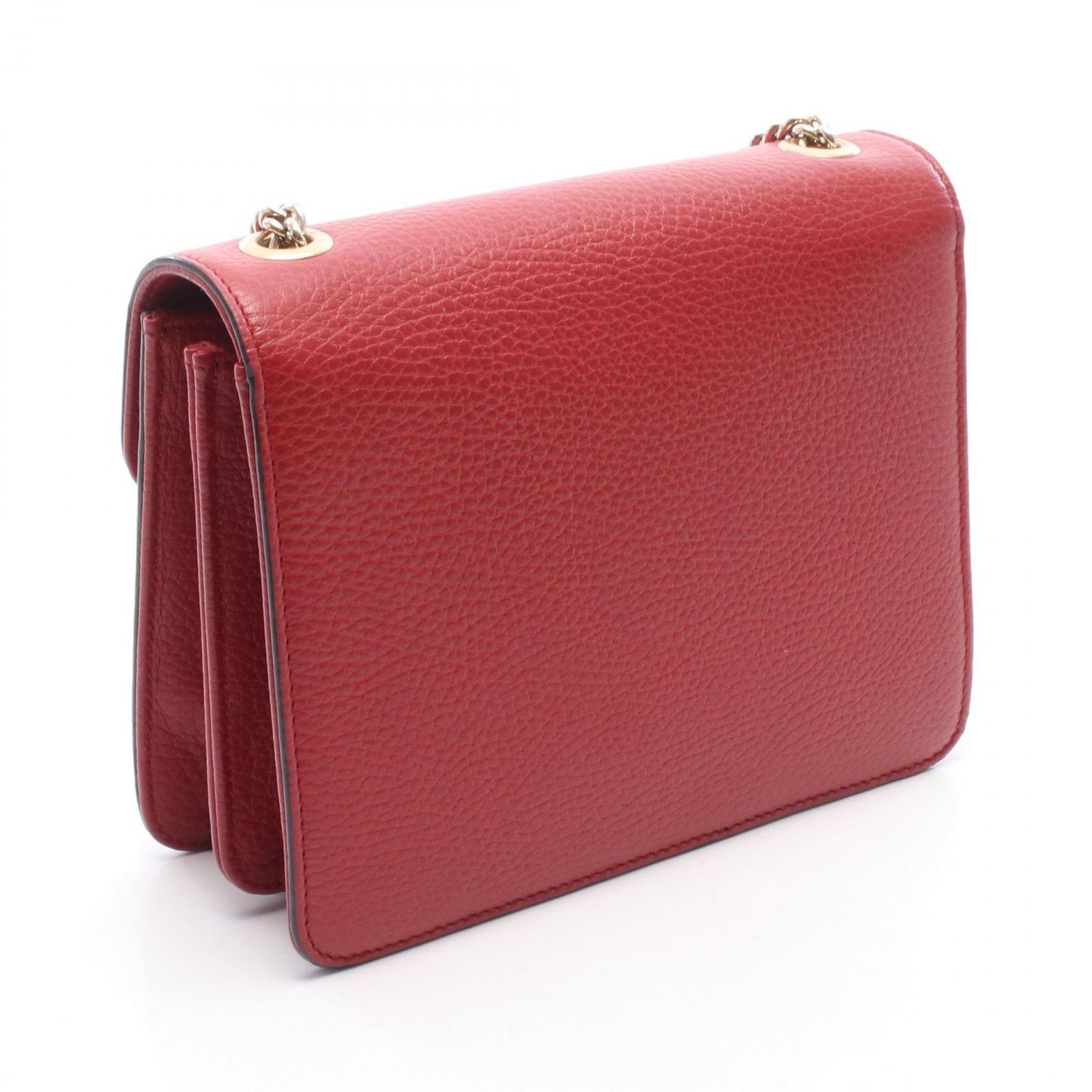 グッチ GUCCI ショルダーバッグ インターロッキングG 510304 レッド レザー インターロッキングG チェーンショルダー レディース Used B｜詳細画像