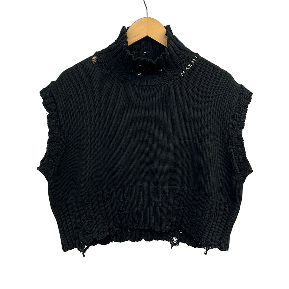 MARNI(マルニ) ノースリーブセーター サイズ40 M レディース美品 - 黒 ハイネック