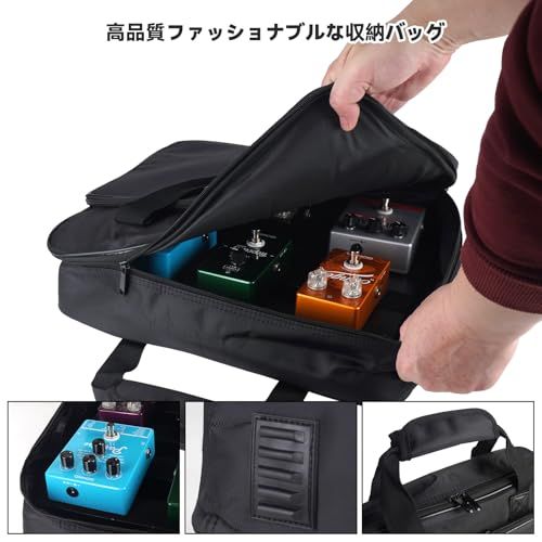 GOKKO電源内蔵エフェクターボード アルミニウム合金 ペダルボード超軽量 わずか0.95kg 丈夫で耐用 キャリングバッグ付き(M-35x27x6m)★m 3389e237