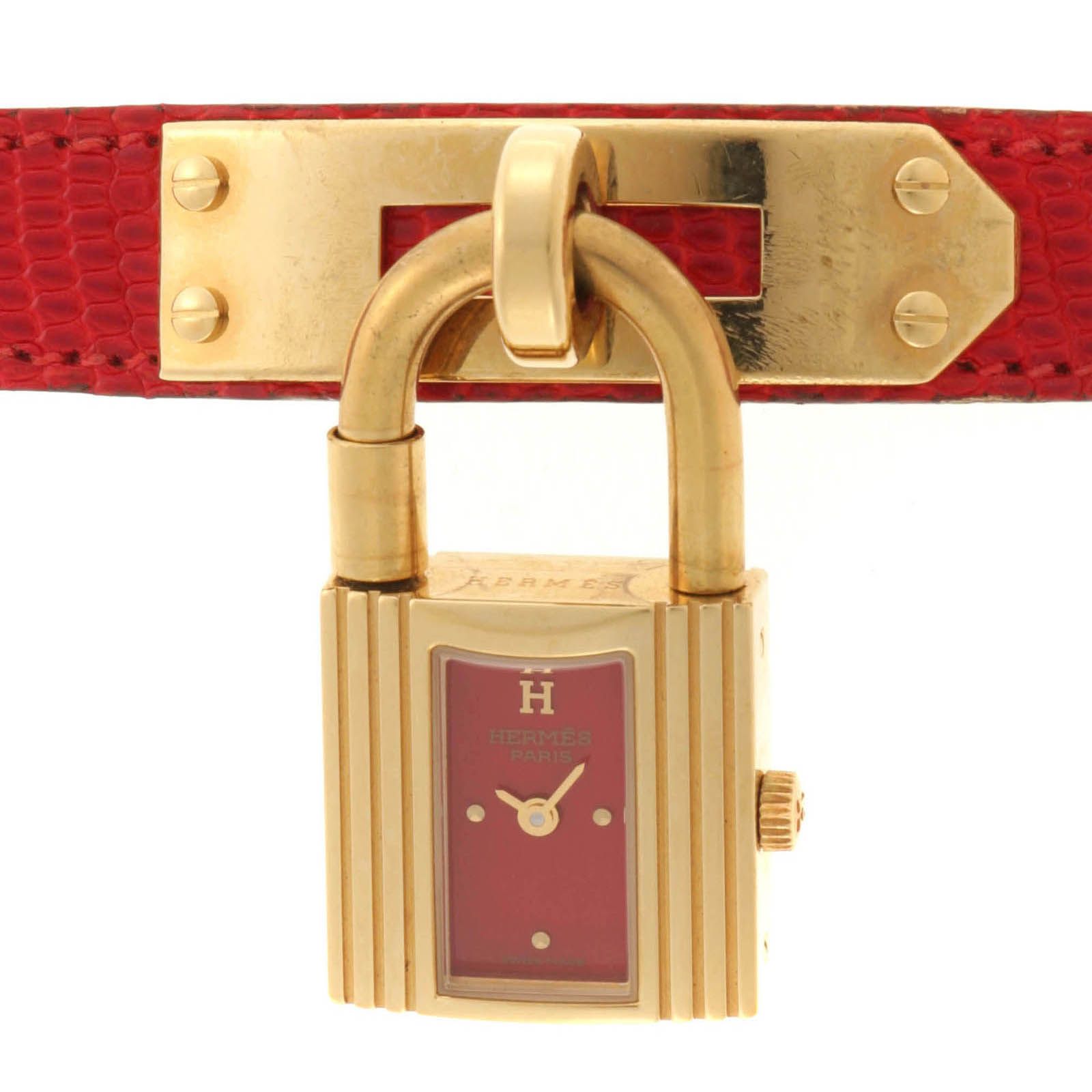 HERMES エルメス ケリーウォッチ KE1.201 腕時計 GP GP/革 ゴールド 