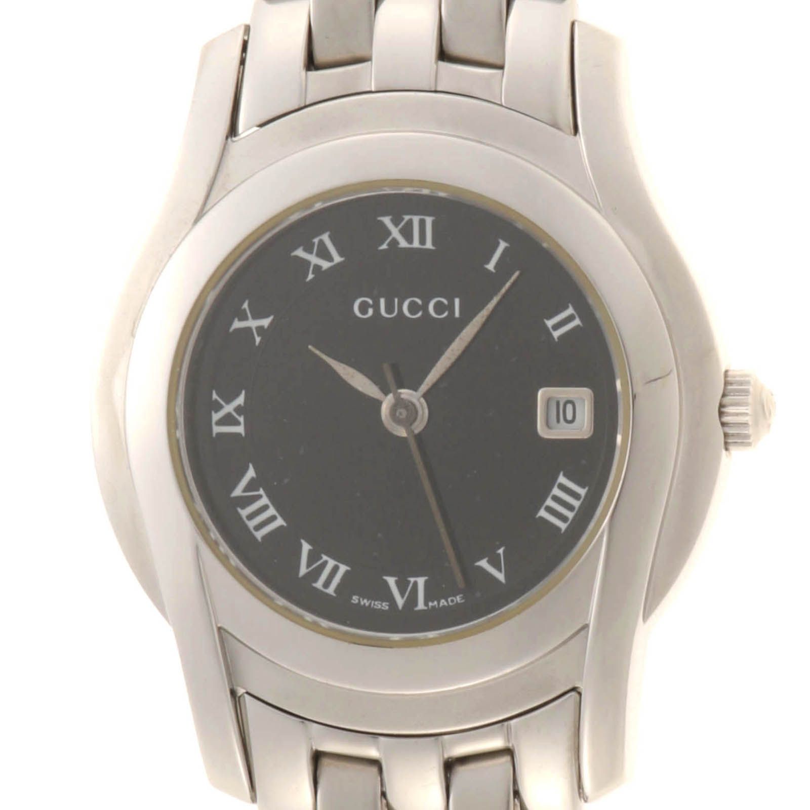 GUCCI グッチ Gクラス・5500L ステンレス クオーツ ブラック文字盤