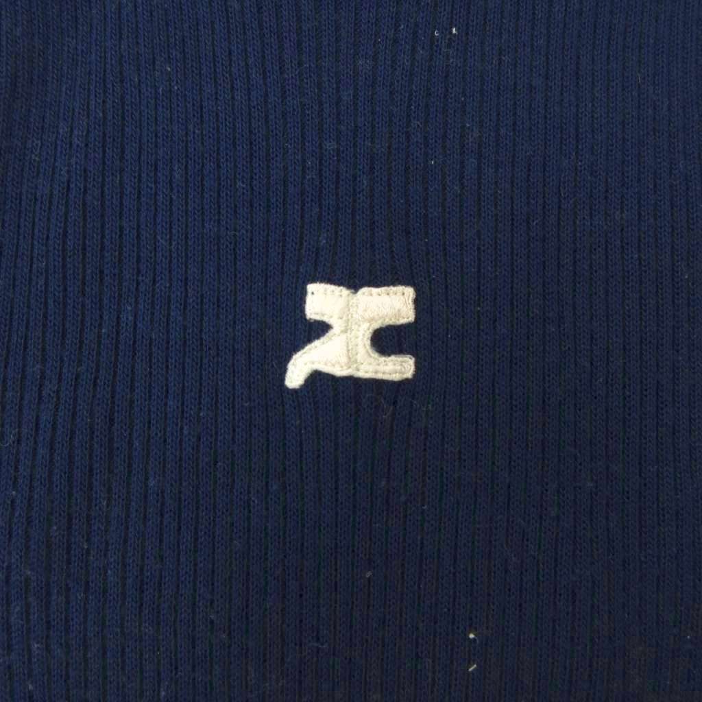 クレージュ courreges フランス製 チビ ニット セーター ロゴ 刺繍