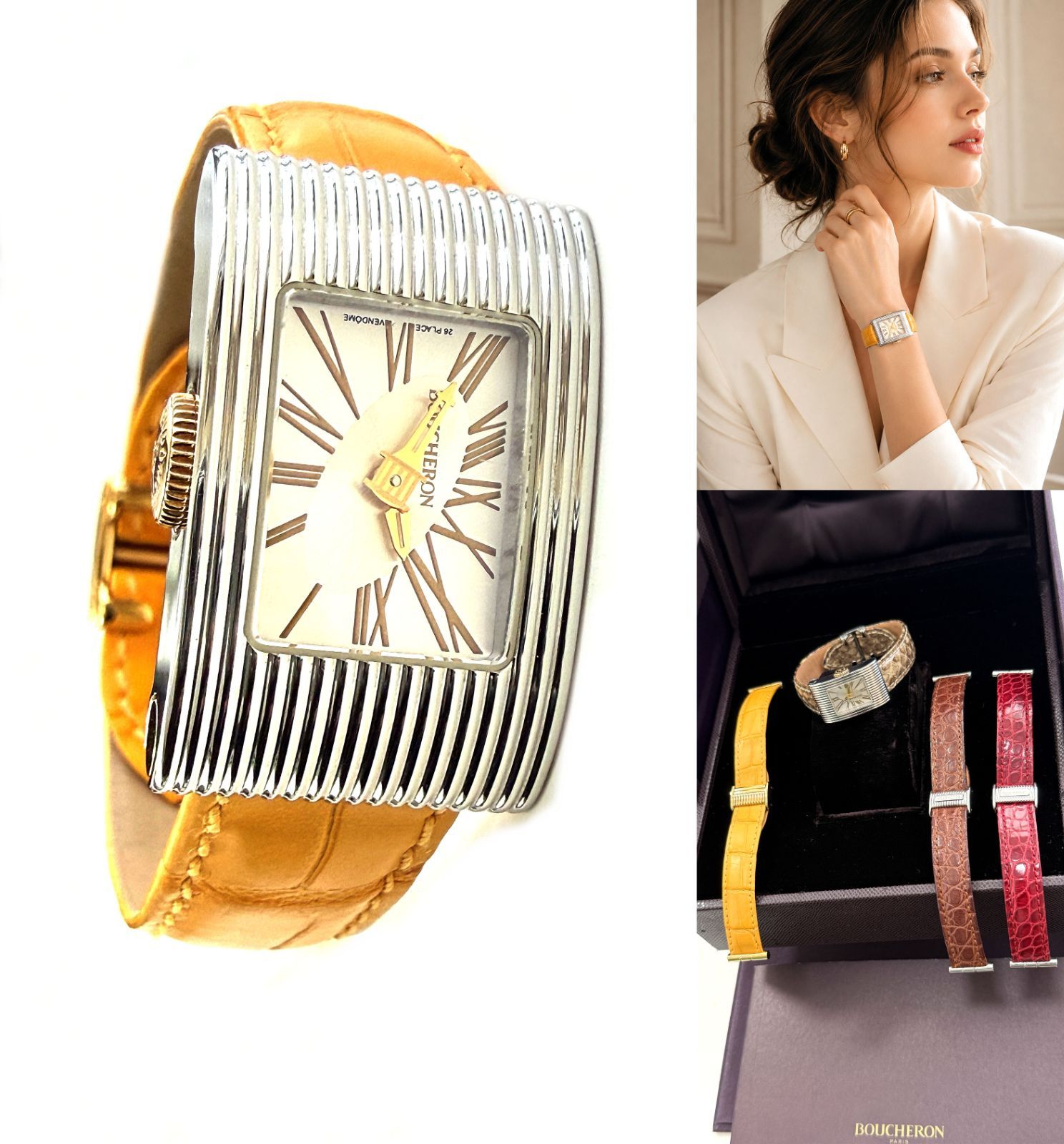 極美品 BOUCHERON ブシュロン リフレ ウォッチ K18 SS ギャラ付き 完備