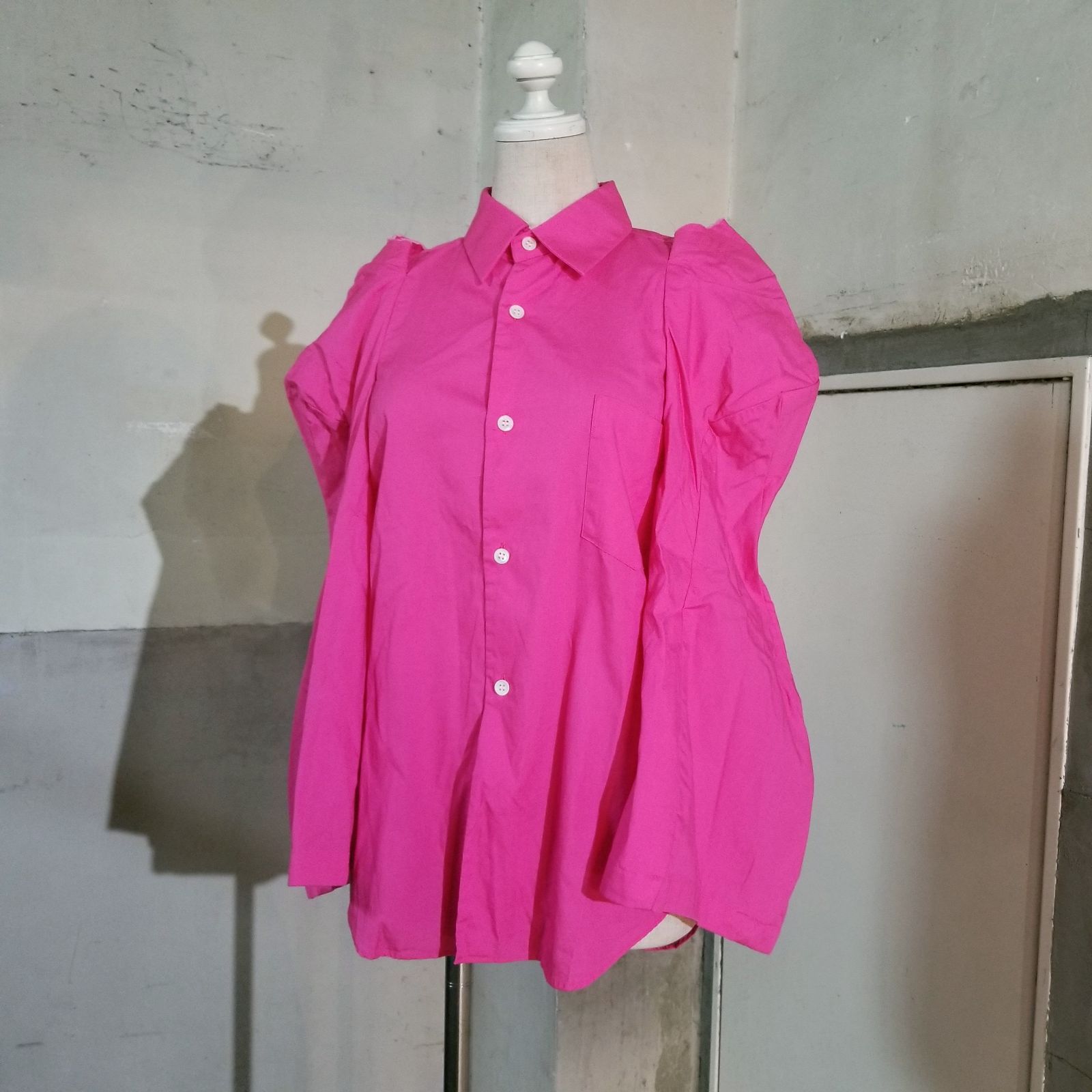 COMME des GARCONS 18ss ドッキング フレアスリーブシャツ XS