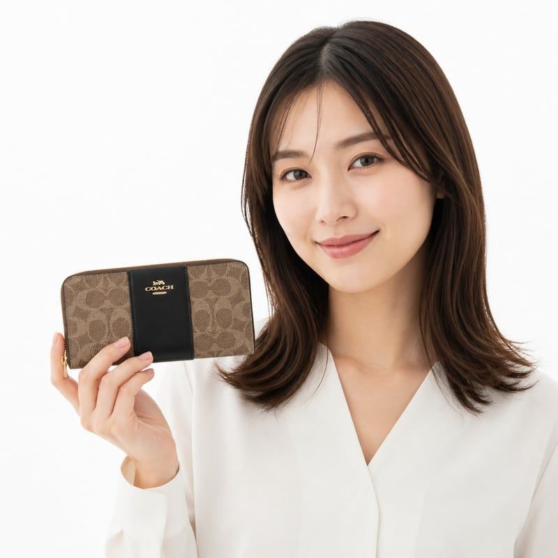 コーチ COACH　ロング ジップ アラウンド ウォレット・シグネチャー キャンバス・ストライプ　 CW947 IMQRX