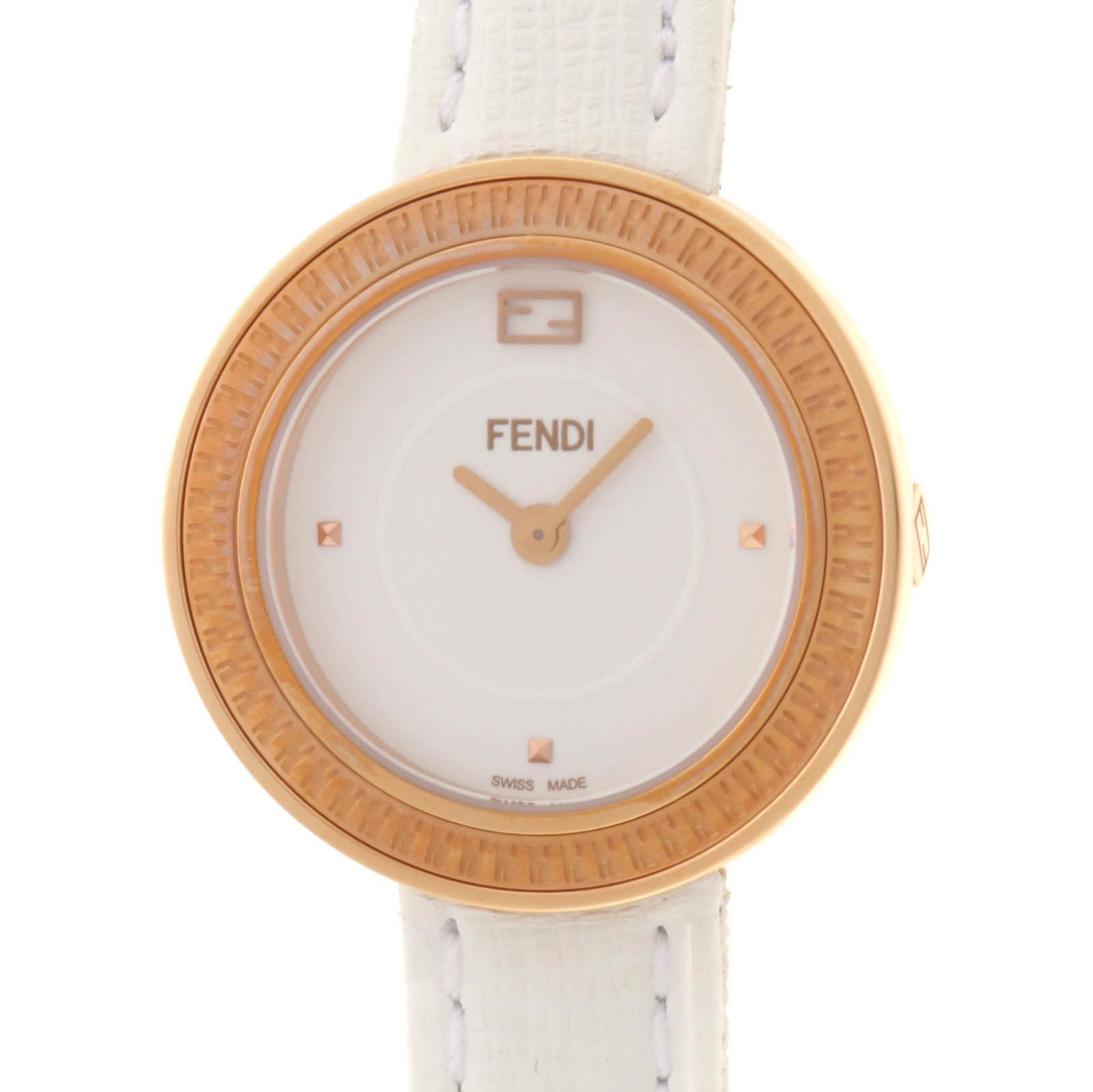 FENDI フェンディ マイウェイ 35000S クオーツ GP/レザー ホワイト文字