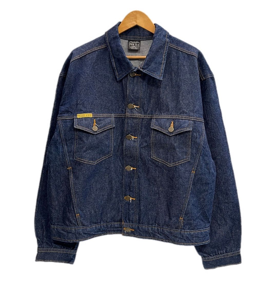 プリズンブルース PRISON BLUES PRSN BLU USA製 デニムウエスタンジャケット リジッドブルー デニムジャケット トラッカー ジャケット 3 ジャケット ブルー Lサイズ 101MT-6542