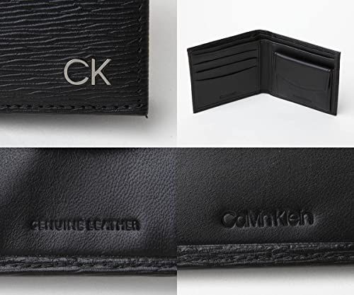 [カルバンクライン] ck 二つ折財布 小銭入れ付 レザー 小物 ビジネス カジュアル メンズ ck 31CK130008 BLACK(001) ONE_SIZE [並行輸入品]pms