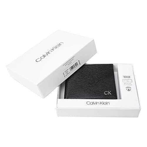 [カルバンクライン] ck 二つ折財布 小銭入れ付 レザー 小物 ビジネス カジュアル メンズ ck 31CK130008 BLACK(001) ONE_SIZE [並行輸入品]pms