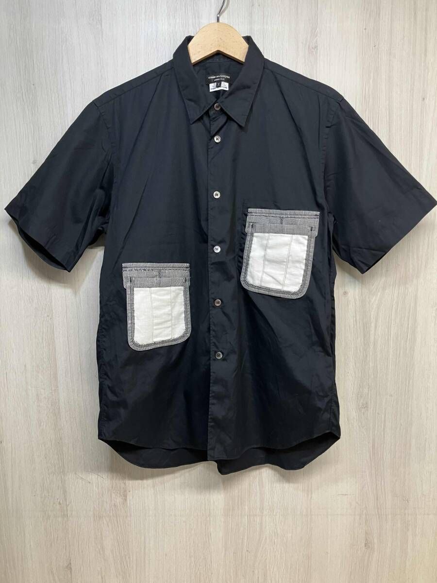 COMME des GARCONS HOMME PLUS コムデギャルソン オム プリュス 半袖シャツ ブラック PE-B037 ダブルポケット