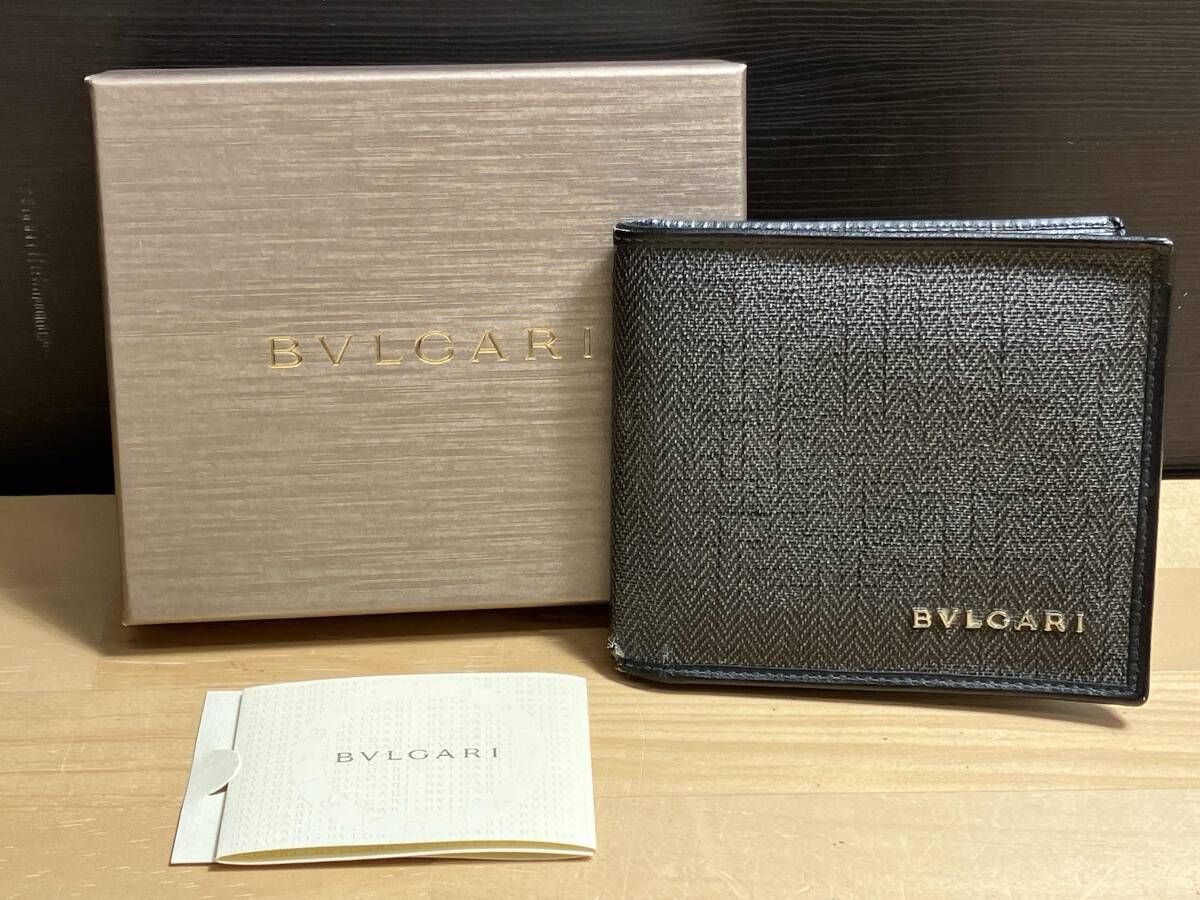 BVLGARI ブルガリ 二つ折り財布 メンズ ブラック EL·C17·32581