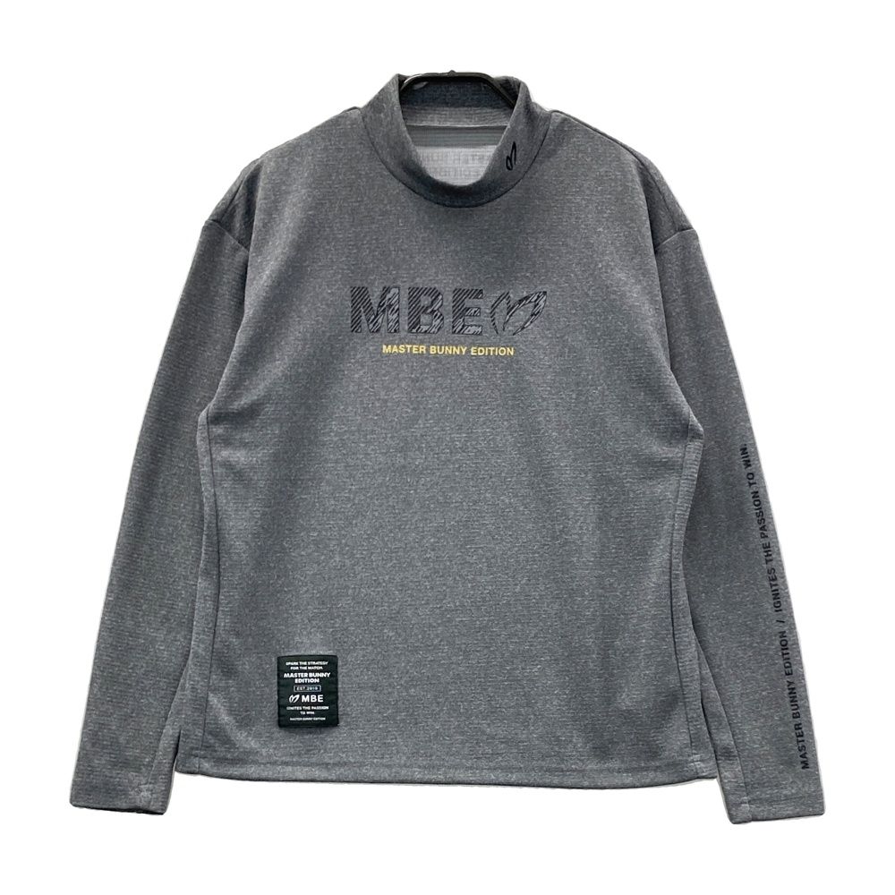 サイズ：0 MASTER BUNNY EDITION マスターバニーエディション 2024年モデル ハイネック 長袖Tシャツ グレー系 [240101727193] ゴルフウェア メンズ ストスト