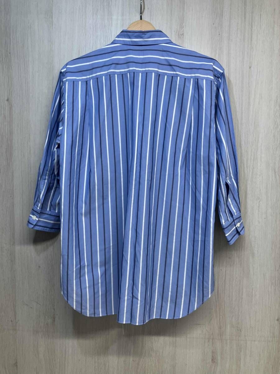 COMME des GARCONS HOMME PLUS コム デ ギャルソン オム プリュス 7分袖 長袖シャツ ブルー ストライプPG-B028 メンズ