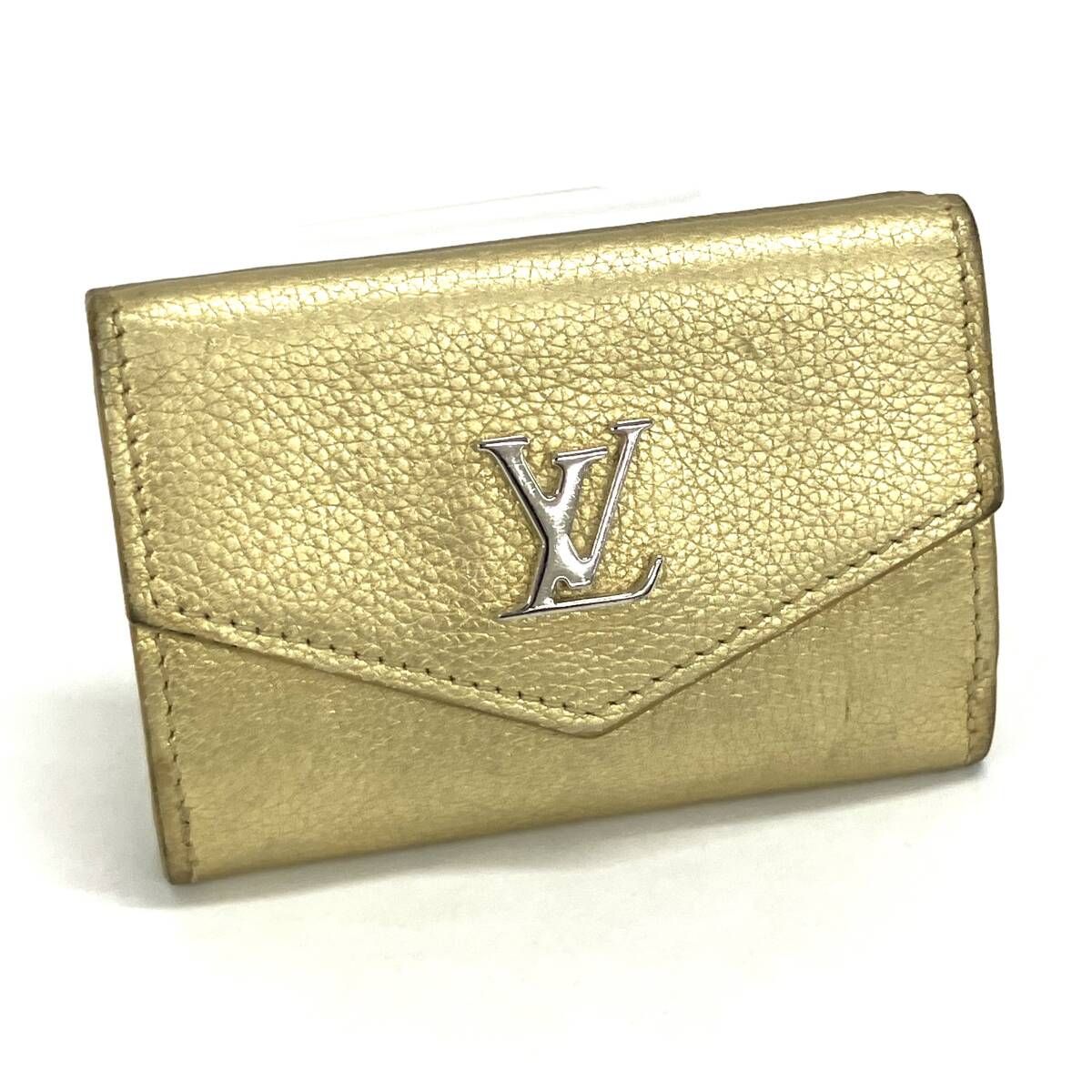 【日本限定】 LOUIS VUITTON ルイヴィトン ポルトフォイユ ロックミニ M69059 3つ折り財布 ゴールド シルバー金具 レディース 品物のみ
